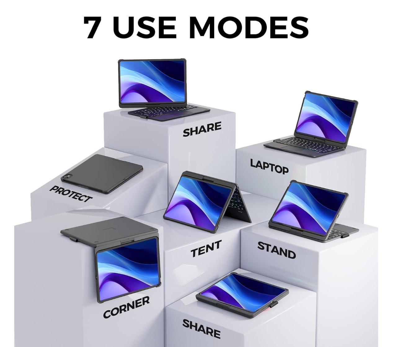 MAGIC KEYBOARD ROTATIVO 360° TOTAL COLOR